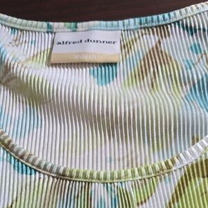 Alfred Dunner  Casual Multicolor Ribbed Top short sleeve